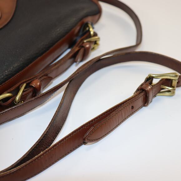 Vintage Dooney & Bourke Black and Tan Pebbled Leather Satchel - Picture 6 of 8
